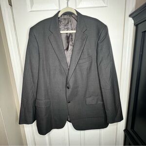 Brooks Brothers 346 Men’s 46L Gray Stripe 100% Wool Sport Coat Suit Jacket 46 L